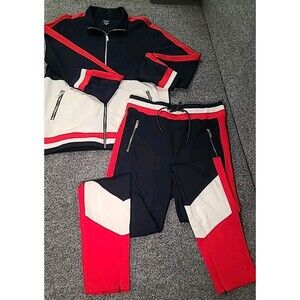 NWOT VTG  2 PC lounge / Jog Set Womans Medium Red White Blue Patriotic Workout